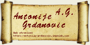 Antonije Grdanović vizit kartica
